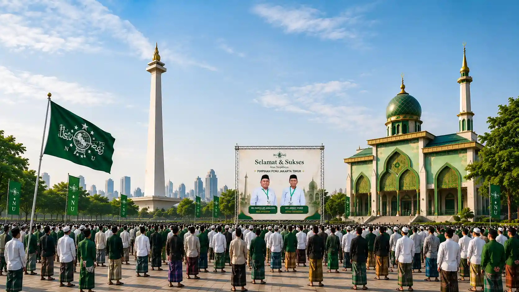 Kebersamaan pengurus dan warga PCNU Pengurus Cabang Kabupaten Cirebon